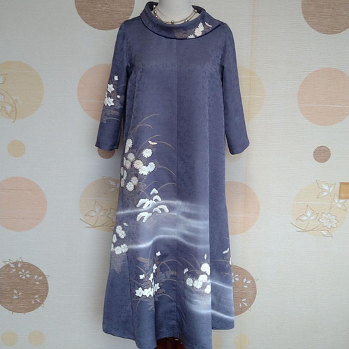 訪問着シルクワンピース 新郎新婦母 卒入学式 フォーマル セレモニー  