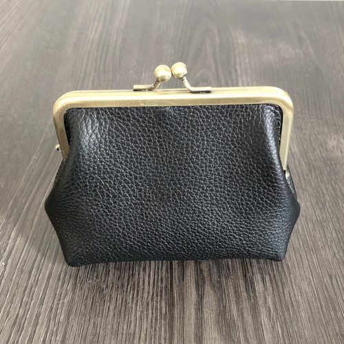 大人気／イタリアンシュリンクレザーの親子がま口財布＆おまけのミニ