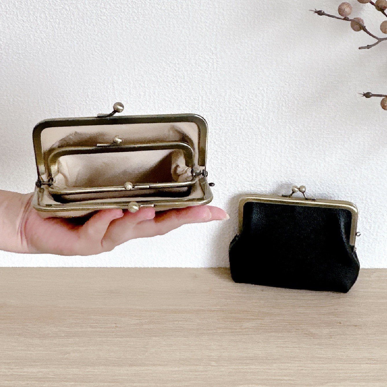 ＼大人気／イタリアンシュリンクレザーの親子がま口財布＆おまけのミニサイズがま口【選べる6カラー】vol.2