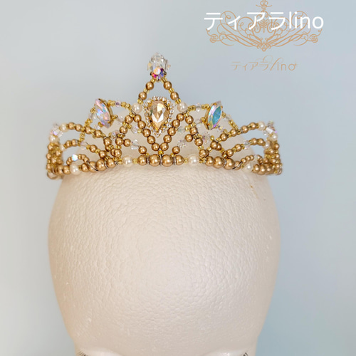 シャンパンゴールド バレエティアラ オーロラ・金平糖など ヘッド