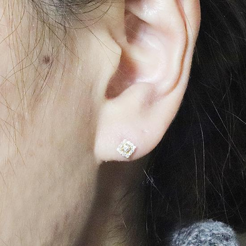 k18ホワイトゴールド✨菱形ダイヤ0.2ctピアス✨