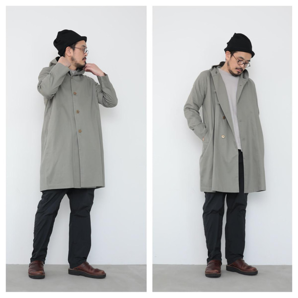 Light hoodie coat / sage green 4枚目の画像