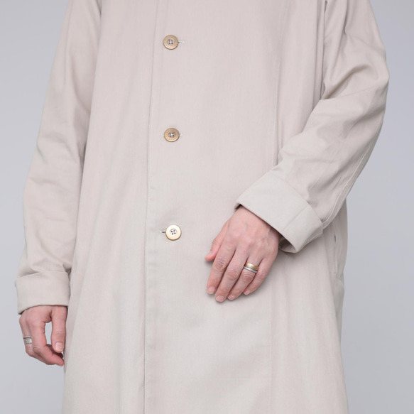 Light hoodie coat / ecru beige 7枚目の画像