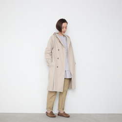 Light hoodie coat / ecru beige 1枚目の画像