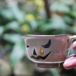 ハロウィン　スープカップ (金の涙）　陶器　 2枚目の画像