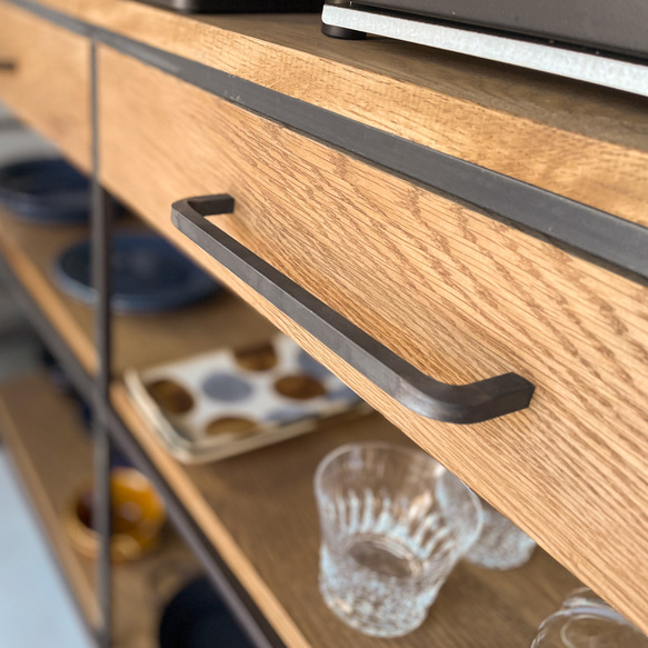 ＼送料無料／[S.B Shelf]キッチンシェルフ 収納棚 食器棚 台所収納 無垢材 アイアン家具 店舗什器-98- Shelf 収納棚 無垢材 アイアン家具 店舗什器 or ウォールナット オープンスペース有効内寸 店舗 カフェ