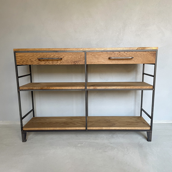 ＼送料無料／[S.B Shelf]キッチンシェルフ 収納棚 食器棚 台所収納 無垢材 アイアン家具 店舗什器-98- Shelf 収納棚 無垢材 アイアン家具 店舗什器 or ウォールナット オープンスペース有効内寸 店舗 カフェ