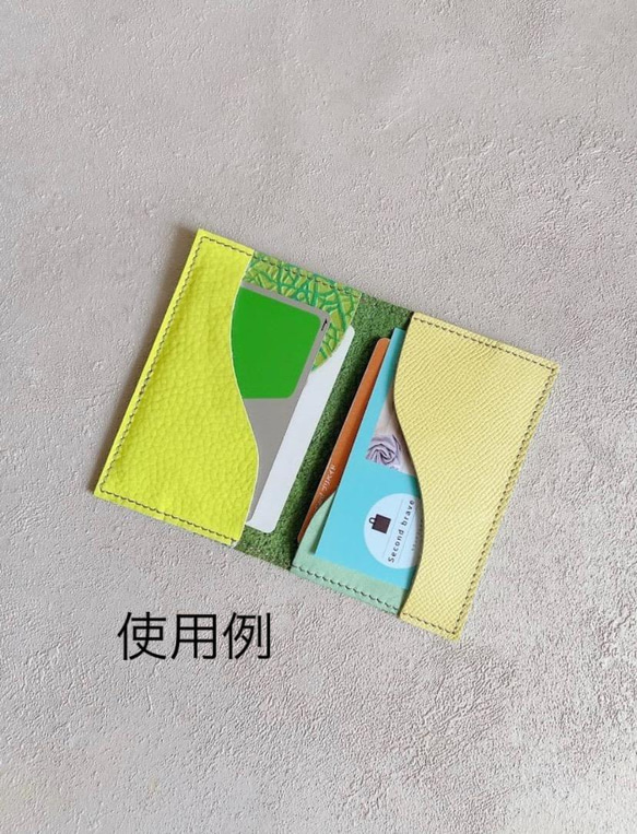 カードケース 本革 名刺入れ パスケース ボタニカル ボルドー 6枚目の画像