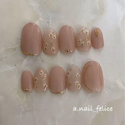 モヤモヤブラウンのシアーネイル ニュアンスネイル ネイルチップ（つけ