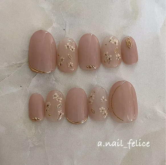 和風 ネイルチップ ニュアンスネイル 桜 蝶 牡丹 ネイルチップ