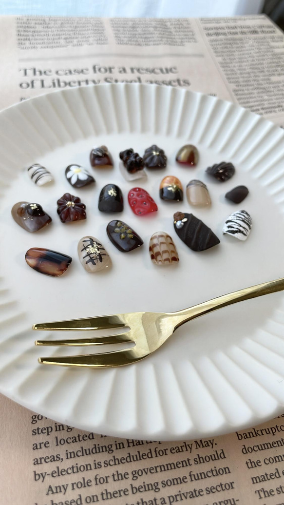 10種什錦巧克力指甲可供選擇♡ 第2張的照片