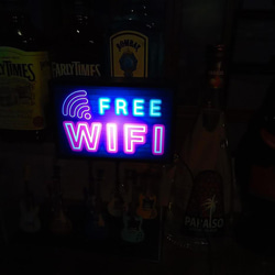 フリー Wi-Fi FREE 電波フリー デスクトップ サイン ミニチュア 看板 置物 雑貨 LEDライトBOXミ 6枚目の画像