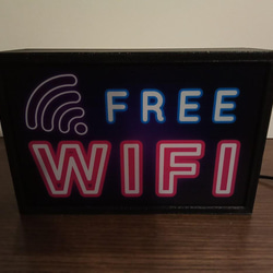 フリー Wi-Fi FREE 電波フリー デスクトップ サイン ミニチュア 看板 置物 雑貨 LEDライトBOXミ 3枚目の画像