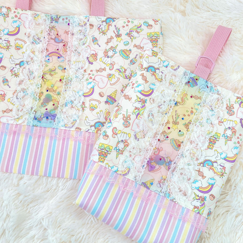 mix パステル ユニコーン♡動くパーツ♡フリル レッスンバッグ セット  