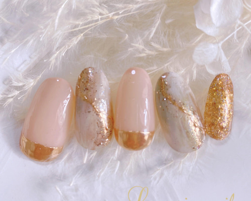 ニュアンスネイル ベージュネイルミラーネイル ネイルチップ ネイルチップオーダー No.42 【組み合わせ無限☆】選べるオリジナルチップ /ニュアンス