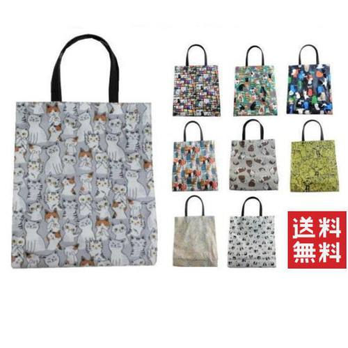 送料無料】猫柄 トートバッグ A4 サブバッグ エコバッグ 猫