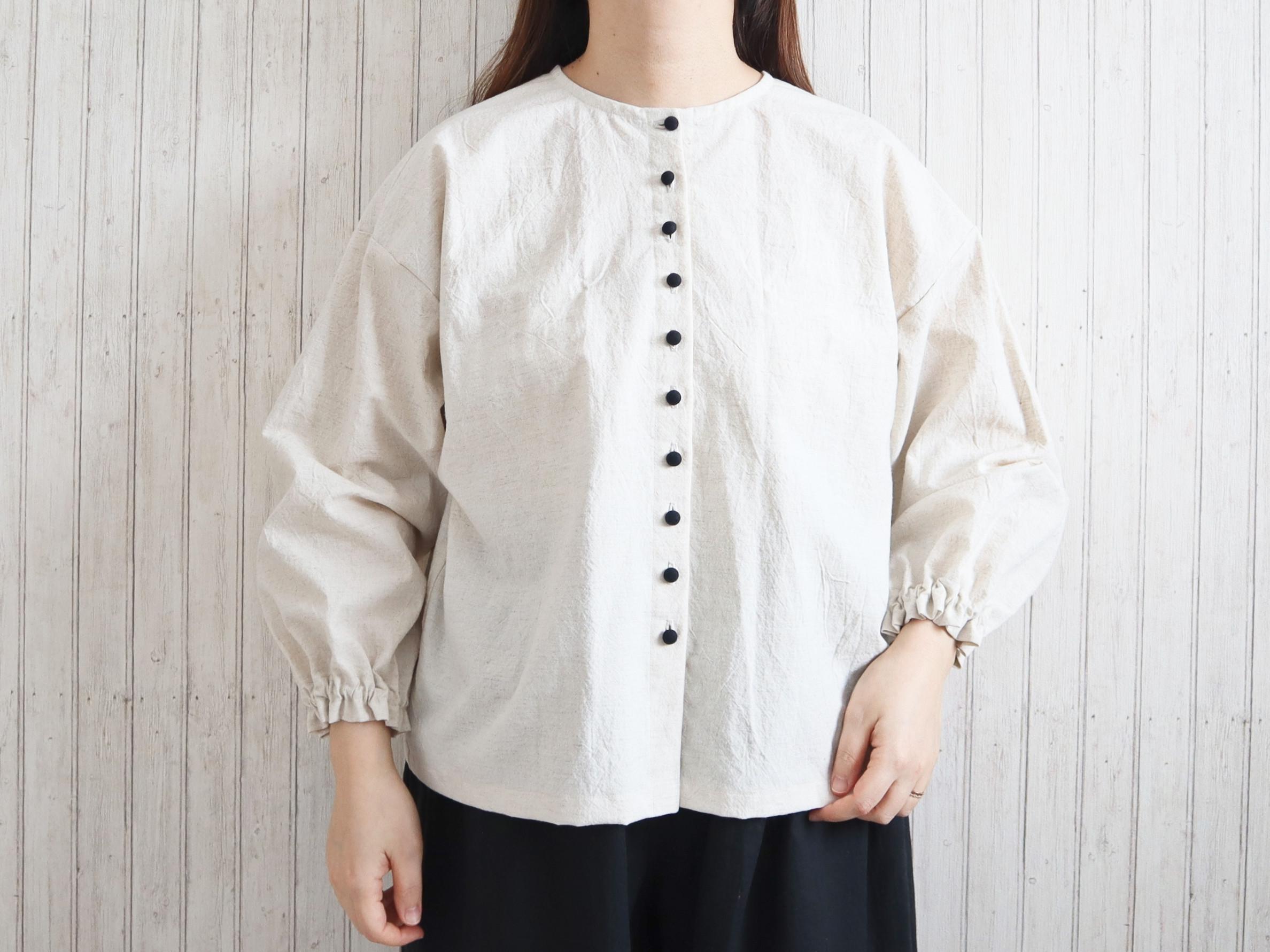 【受注製作】tidyブラウス(キナリ)｜低身長さんのためのナチュラル服ELLIE(エリー)