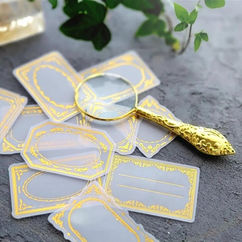 海外 コラージュ素材 箔押しフレーム 10枚 コラージュセット シール