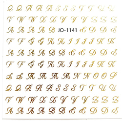 【送料無料】イニシャルネイルシール ゴールド アルファベット ネイルアート 量産 韓国 3枚目の画像