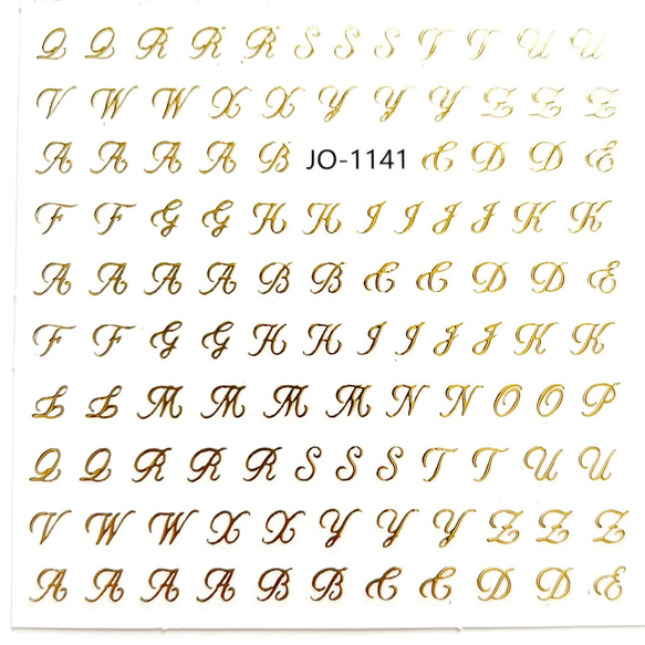 【送料無料】イニシャルネイルシール ゴールド アルファベット ネイルアート 量産 韓国 3枚目の画像