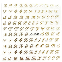 【送料無料】イニシャルネイルシール ゴールド アルファベット ネイルアート 量産 韓国 2枚目の画像