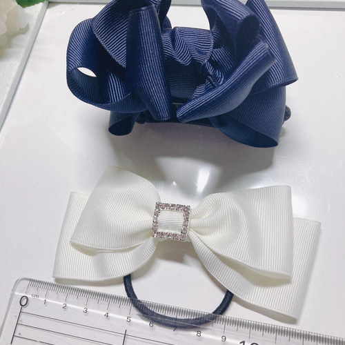 ハンドメイド リボン バナナクリップアーチ型 ヘアゴム 親子 セット