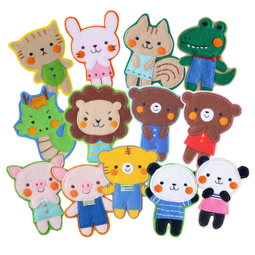 動物の大きいフェルトワッペンセット3個〜＊おしゃれで可愛い刺繍