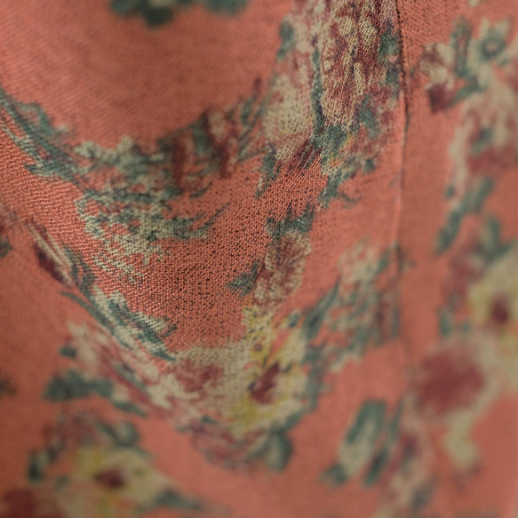 ヴィンテージな風合い♪花柄サロペットパンツ（22s-07）ダスティピンク 10枚目の画像