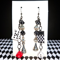 チェス キング クイーン トランプ サイコロ ダイス シルバー