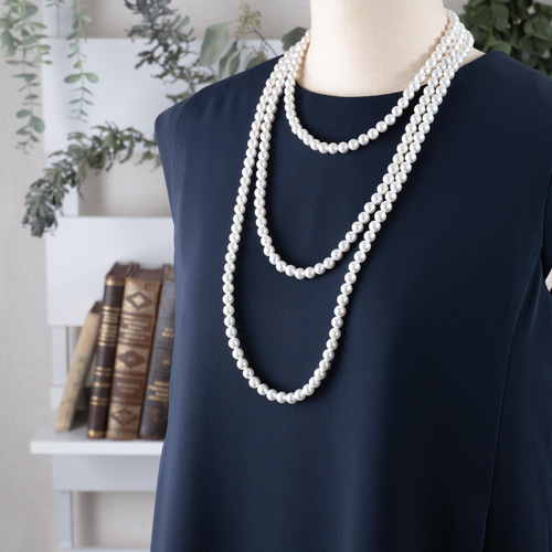 貝パールのロングネックレス 60cm 卒業式 入学式 結婚式 ウェディング