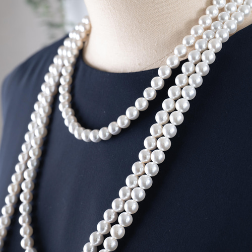 パール ロングネックレス 貝パールのロングネックレス 60cm 卒業式 入学式 結婚式 ウェディング
