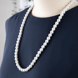 貝パールのロングネックレス 60cm 卒業式 入学式 結婚式 ウェディング