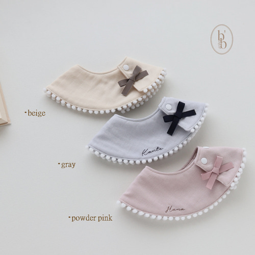 選択 ୨୧ ぽんぽん ダブルガーゼ スタイ お名前 刺しゅう スタイ