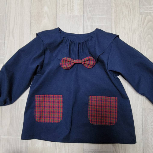 nana♡様専用 familiar 半袖ワンピース ネイビー/赤チェック チェック