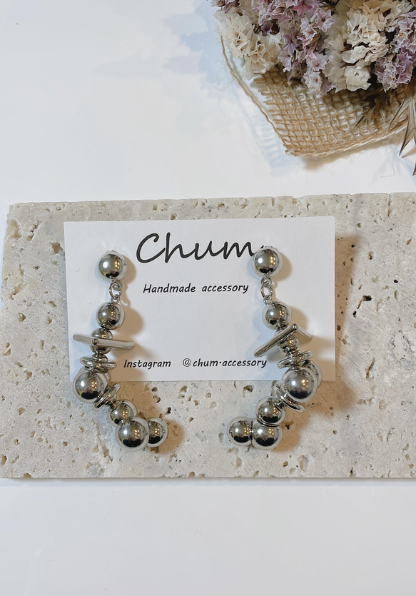 シルバーピアス／イヤリング 個性的ピアス ハンドメイド ピアス 