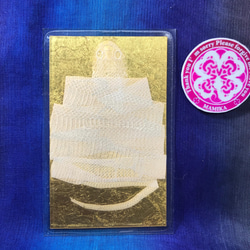 まめ様専用　白蛇切らずに一匹 純金 純金箔 白蛇 お守り 財布 縁起物 3枚目の画像