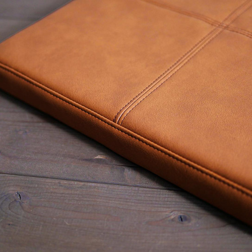 本革の座布団クッション(マチ有タイプ)S-2（キャメル）サイズオーダー