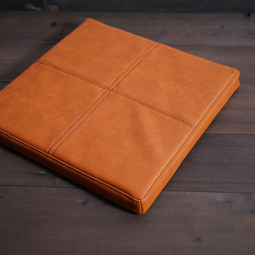 本革の座布団クッション(マチ有タイプ)S-2（キャメル）サイズオーダー