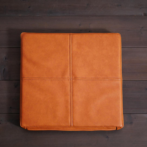 本革の座布団クッション(マチ有タイプ)S-2（キャメル）サイズオーダー