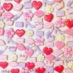 【すぐに発送可能・バレンタインに間に合う】バレンタインモチーフのミニアイシングクッキーのセット1袋 8枚目の画像
