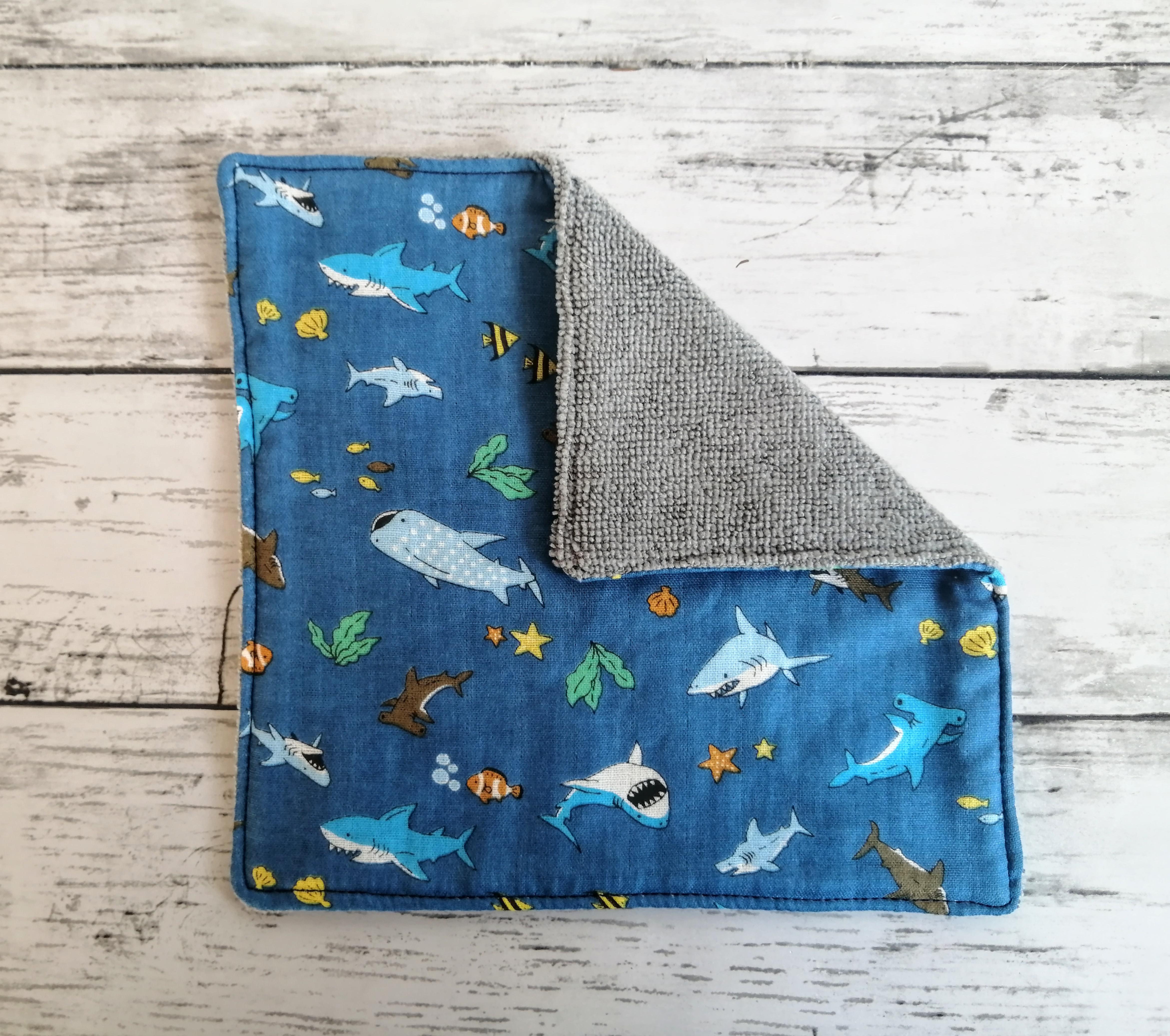 ハンドメイド★入園入学6点セット　サメサメシャーク　ミニハンカチプレゼント ハンドメイド☆入園入学6点セット サメサメシャーク ミニ