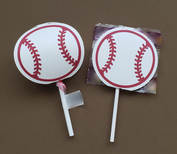 メッセージカード キャンディーホルダー(野球ボール) 10枚セット 2枚目の画像