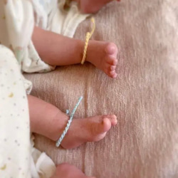 【セット割】安心設計♡ベビーサイズ　新生児から使えるカラフルなマーブルカラーのブレスレット/アンクレット　選べる5色 3枚目の画像