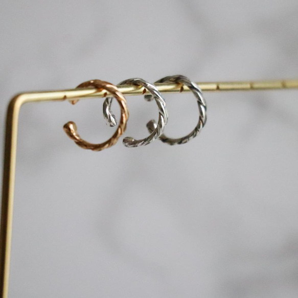 【 Ti Leaf Lei Ear Cuff /ティリーフレイイヤーカフ②】Silver925 + K18GP 5枚目の画像