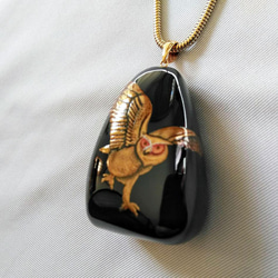 ネックレス　木製　ウッド　オウル　フクロウ　チェーン　45cm ネックレス木製ウッドオウルフクロウチェーン45cm