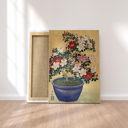 【NO.353】躑躅の花の鉢植え日本画アートポスター☆ツツジ和柄和モダン大正ロマン和室インテリアA4A3A2A1B4B3 4枚目の画像