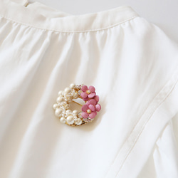 LetherJewel 淡色パールブローチ 4枚目の画像