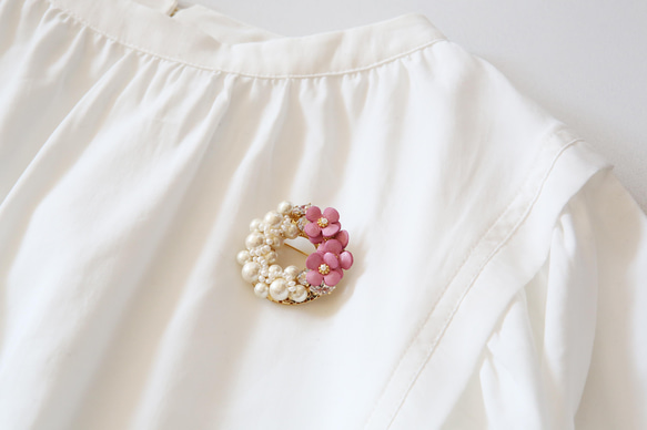 LetherJewel 淡色パールブローチ 4枚目の画像