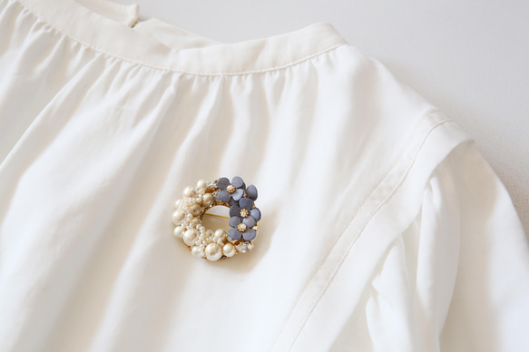 LetherJewel 淡色パールブローチ 6枚目の画像
