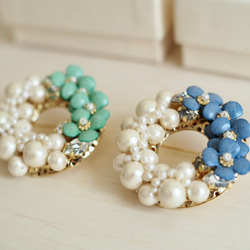 LetherJewel 淡色パールブローチ 3枚目の画像